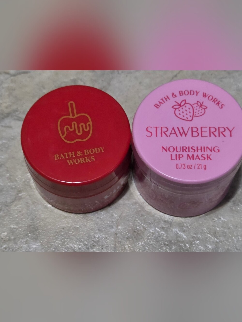 Bath & Body Works Strawberry and caramel apple Lip Mask duo NWT